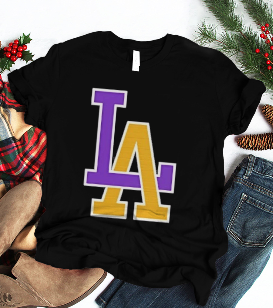 Los Angeles Lakers Purple Gold LA T-Shirt