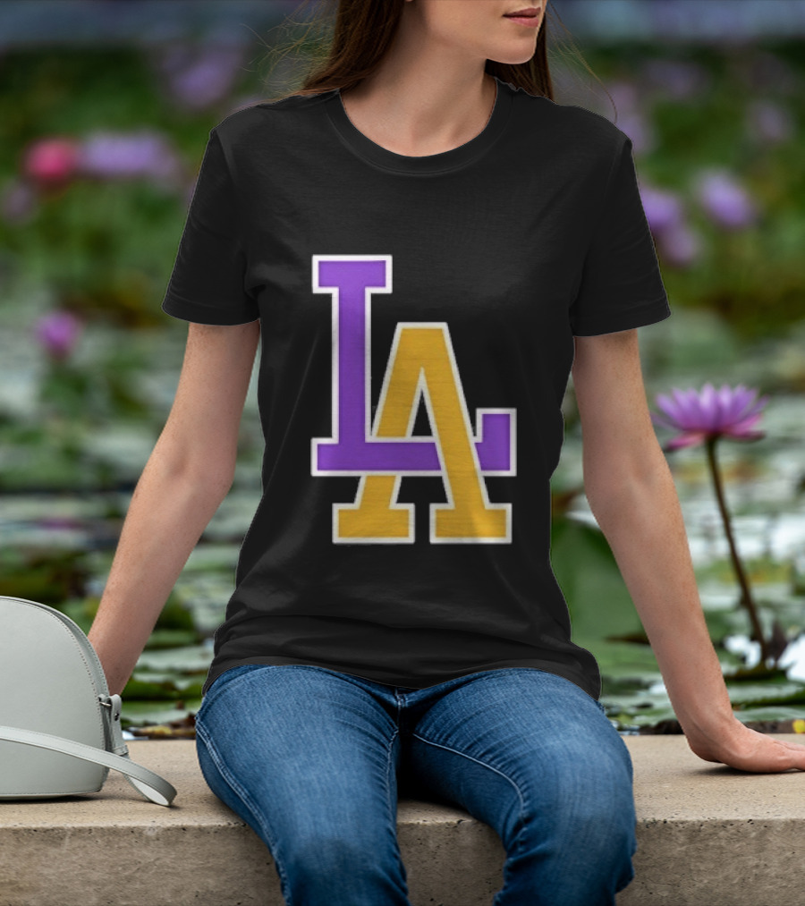 Los Angeles Lakers Purple Gold LA T-Shirt