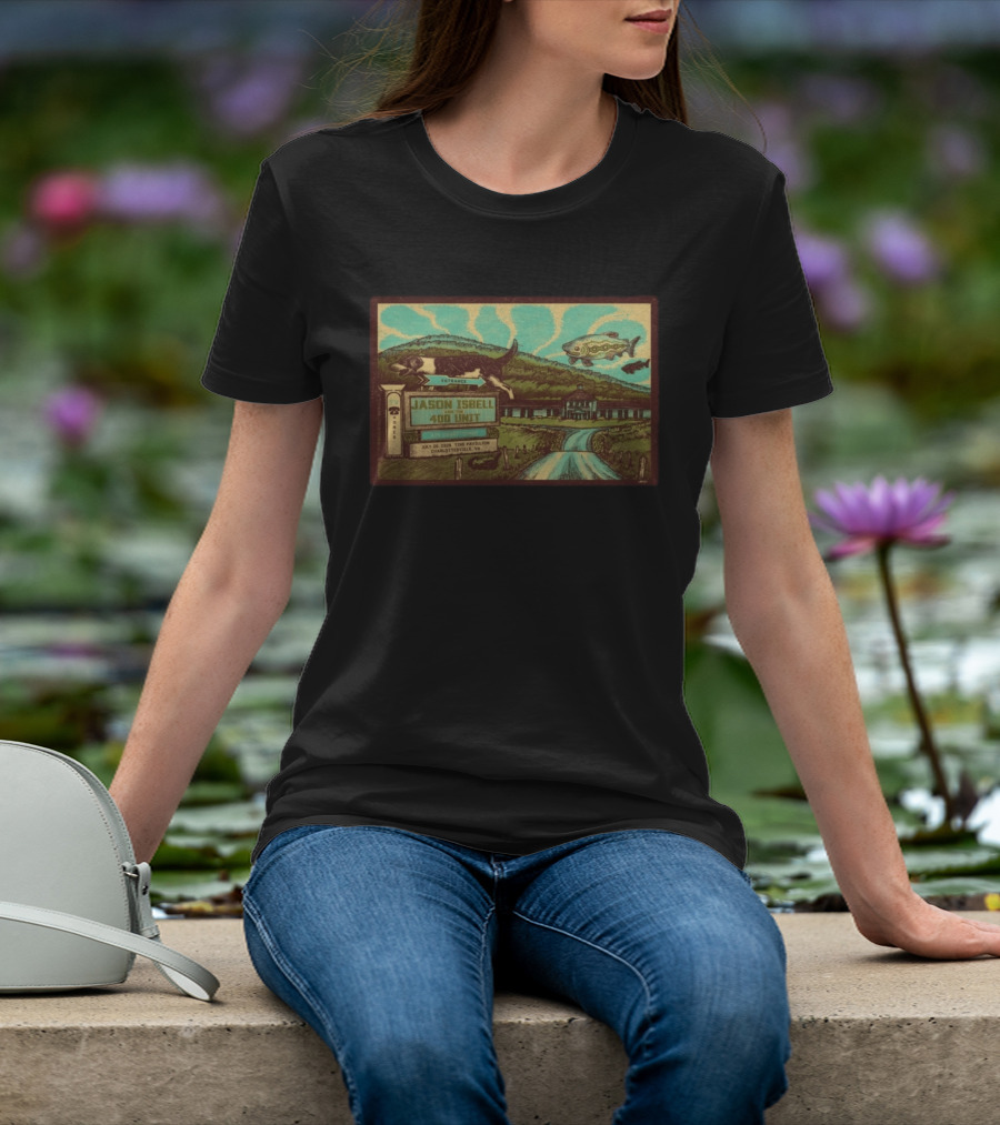 Jason Isbell And The 400 Unit July 26 2026 Ting Pavilion Charlottesville VA Concert With Dog Fish Farmhouse Scene T-Shirt