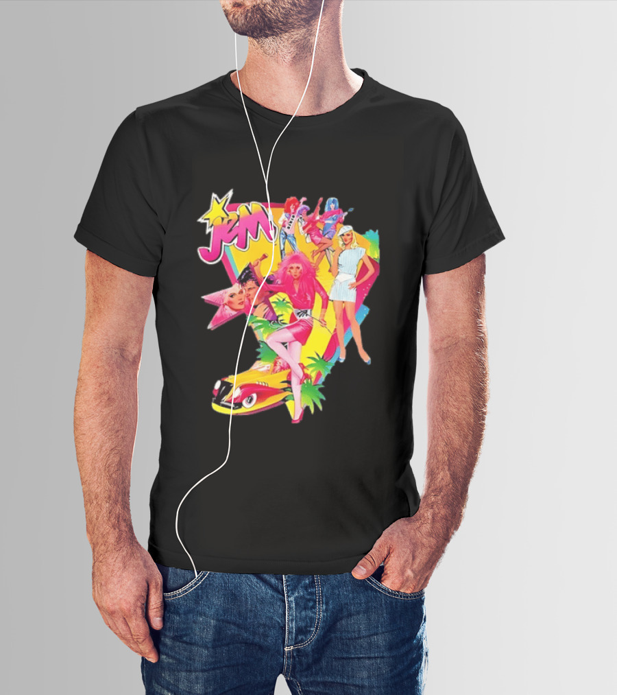 Jem 80s Cartoon Band Pop Music Star Singer Fashion Aesthetic Retro Characters T-Shirt