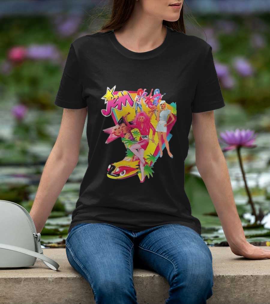Jem 80s Cartoon Band Pop Music Star Singer Fashion Aesthetic Retro Characters T-Shirt