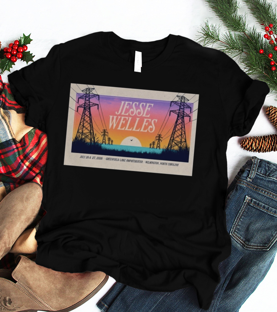 Jesse Welles July 26 27 2026 Greenfield Lake Amphitheater Wilmington North Carolina T-Shirt