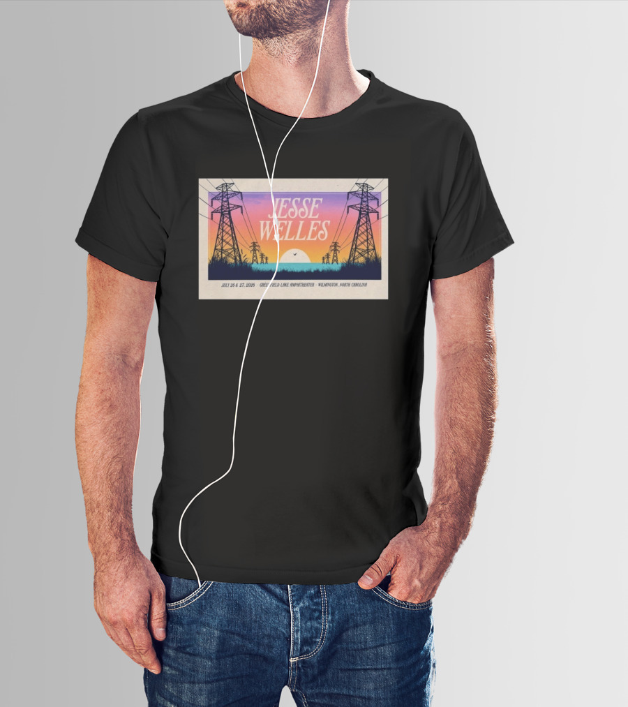 Jesse Welles July 26 27 2026 Greenfield Lake Amphitheater Wilmington North Carolina T-Shirt