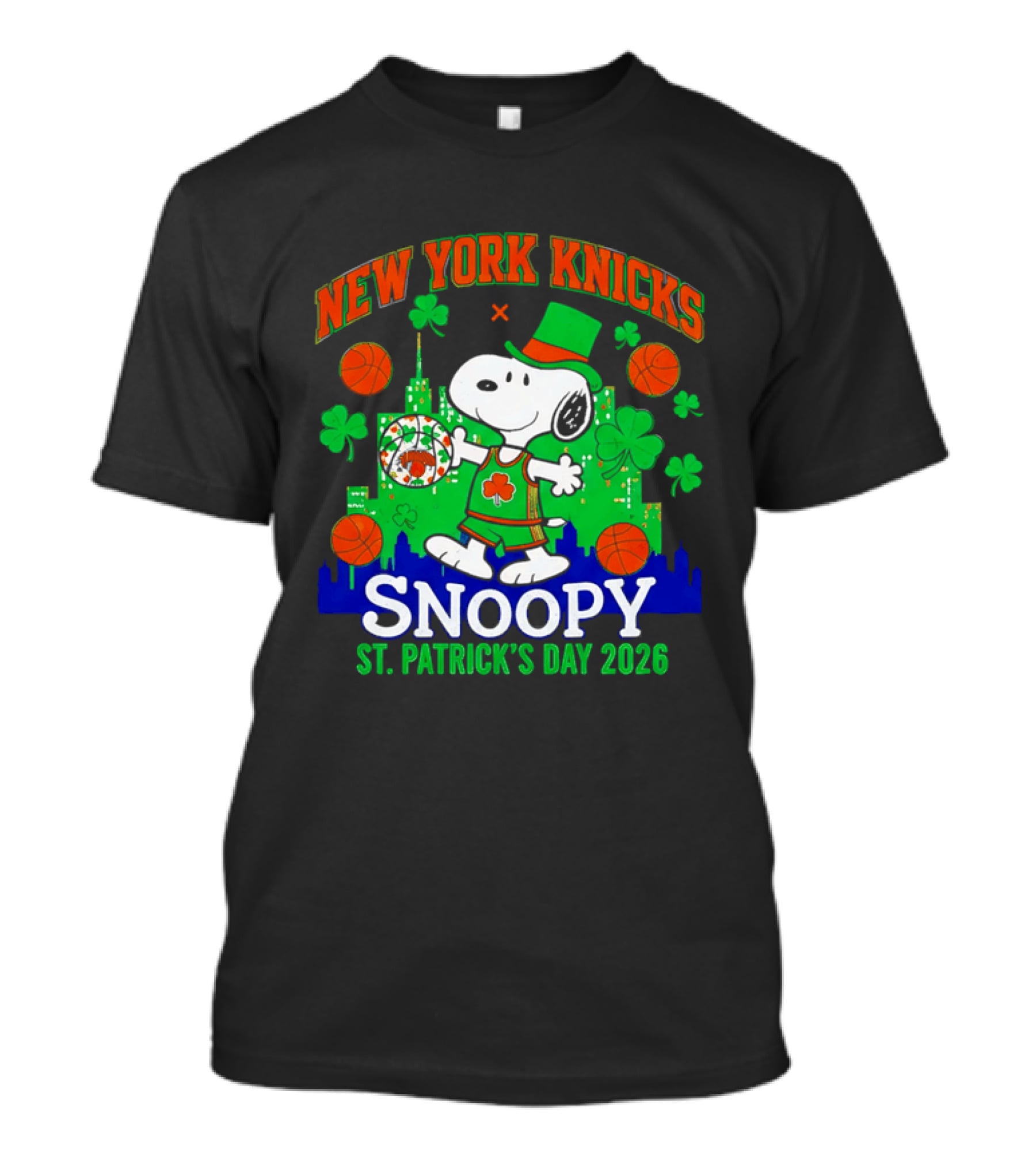 New York Knicks Snoopy St Patrick's Day 2026 Celebration T-Shirt