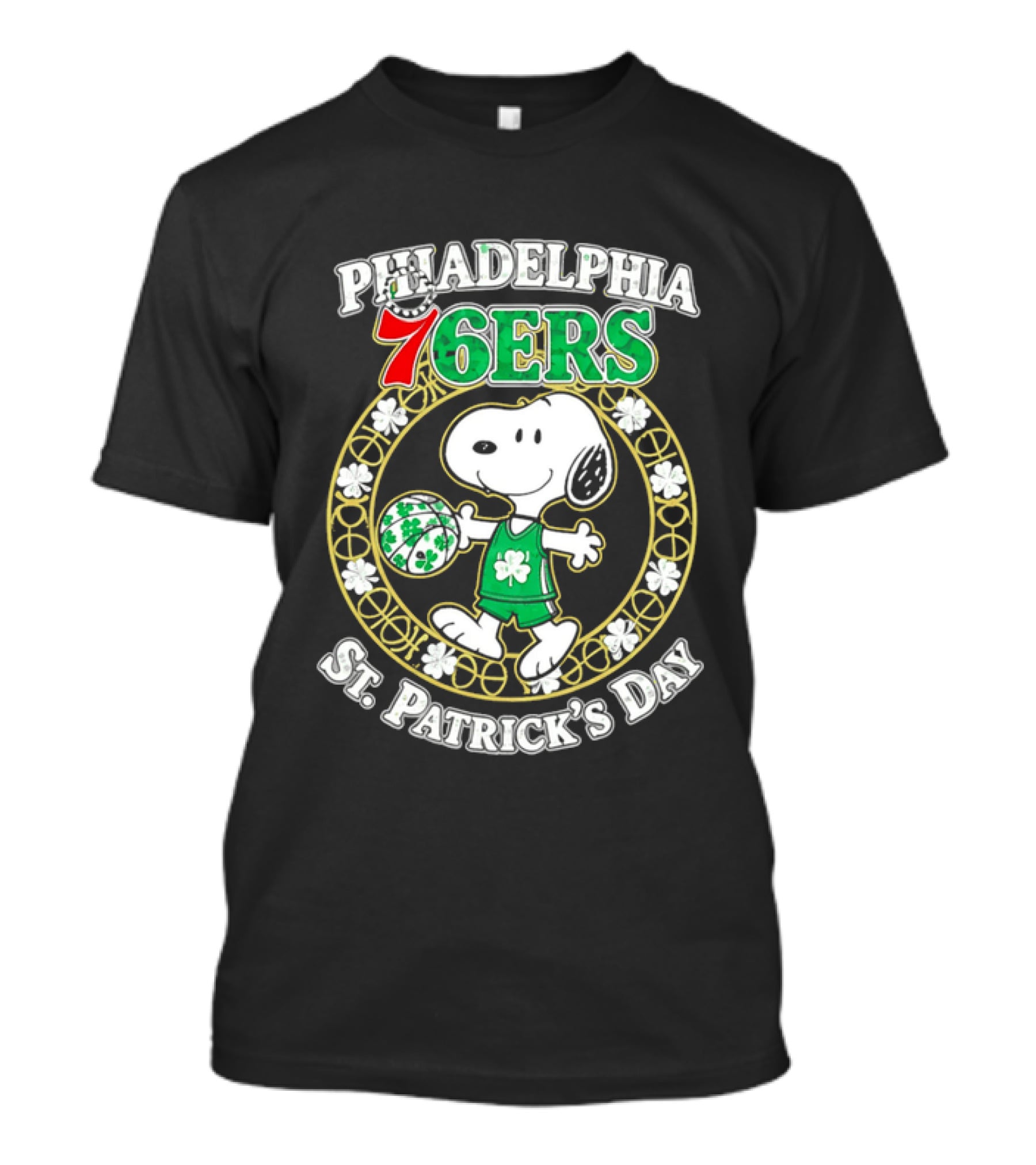 Philadelphia 76ers Snoopy St Patrick's Day Holiday 2026 T-Shirt