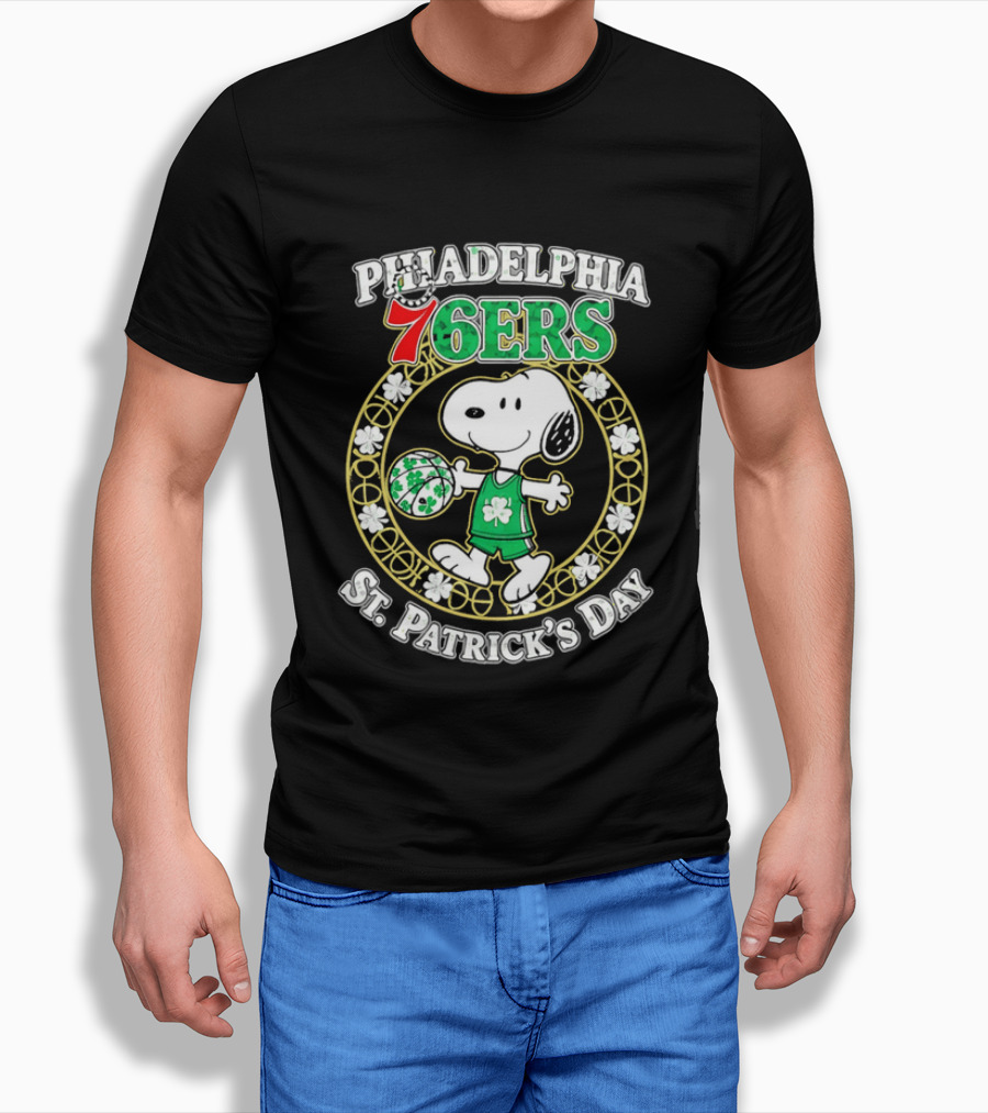 Philadelphia 76ers Snoopy St Patrick's Day Holiday 2026 T-Shirt