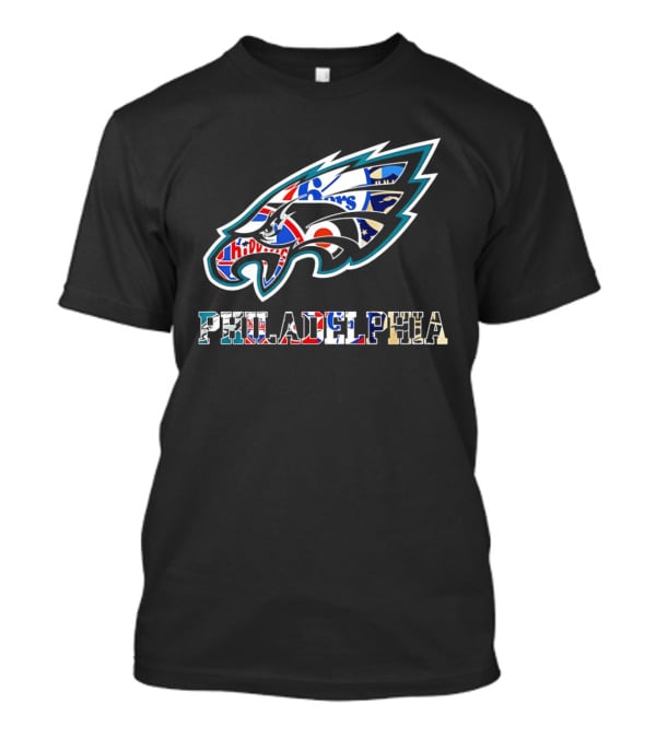 Philadelphia Eagles Phillies Flyers 76ers Team Mashup T-Shirt
