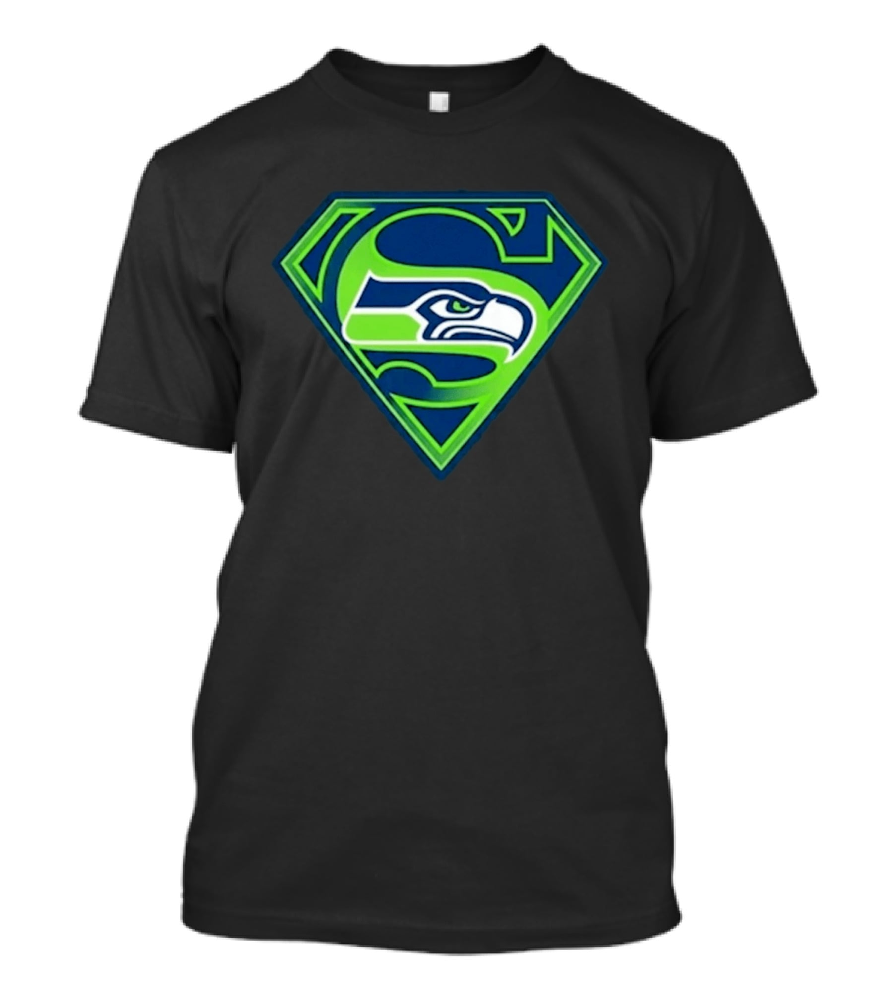 Seattle Seahawks Superman Logo S Symbol Fusion T-Shirt