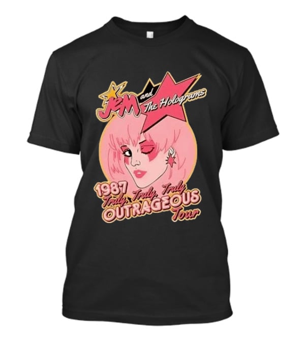 1987 Truly Outrageous Tour Jem And The Holograms Retro Pink Star T-Shirt