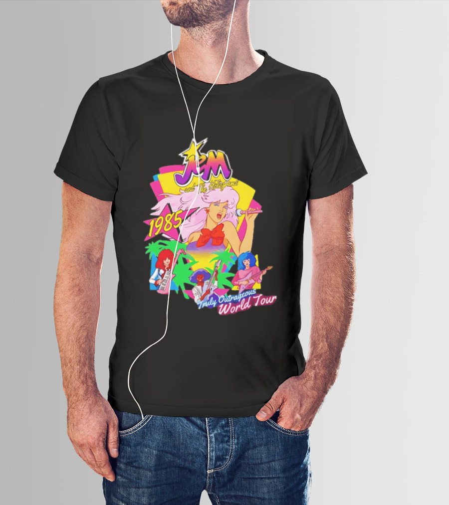 Jem And The Holograms 1985 Truly Outrageous World Tour Retro Concert Fan T-Shirt