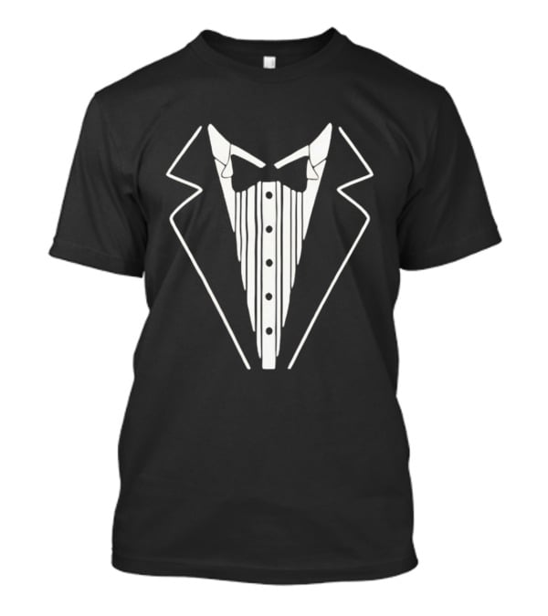 Tuxedo Suit Formal Wear Costume Tux Bow Tie Buttons T-Shirt