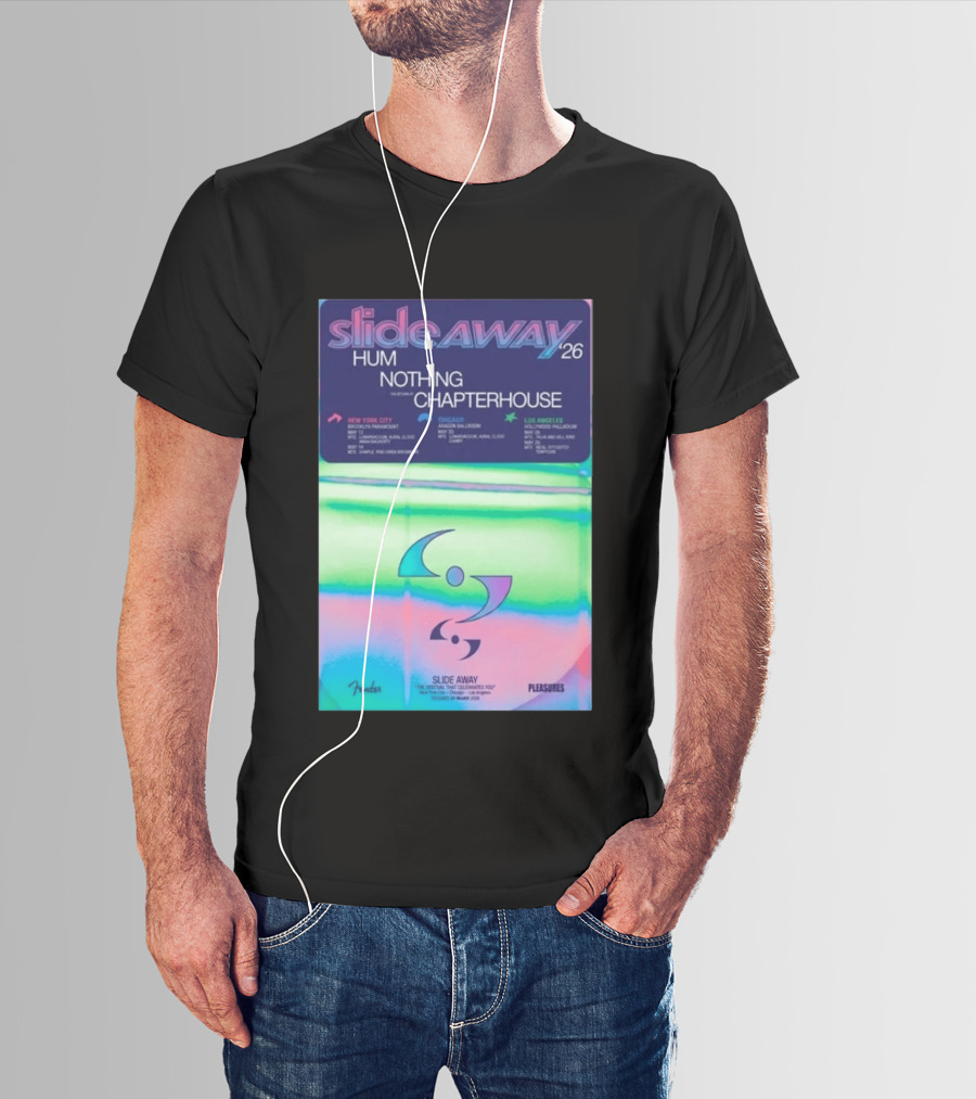 Slide Away 26 Tour Featuring Hum Nothing Chapterhouse May 2026 New York City Chicago Los Angeles T-Shirt