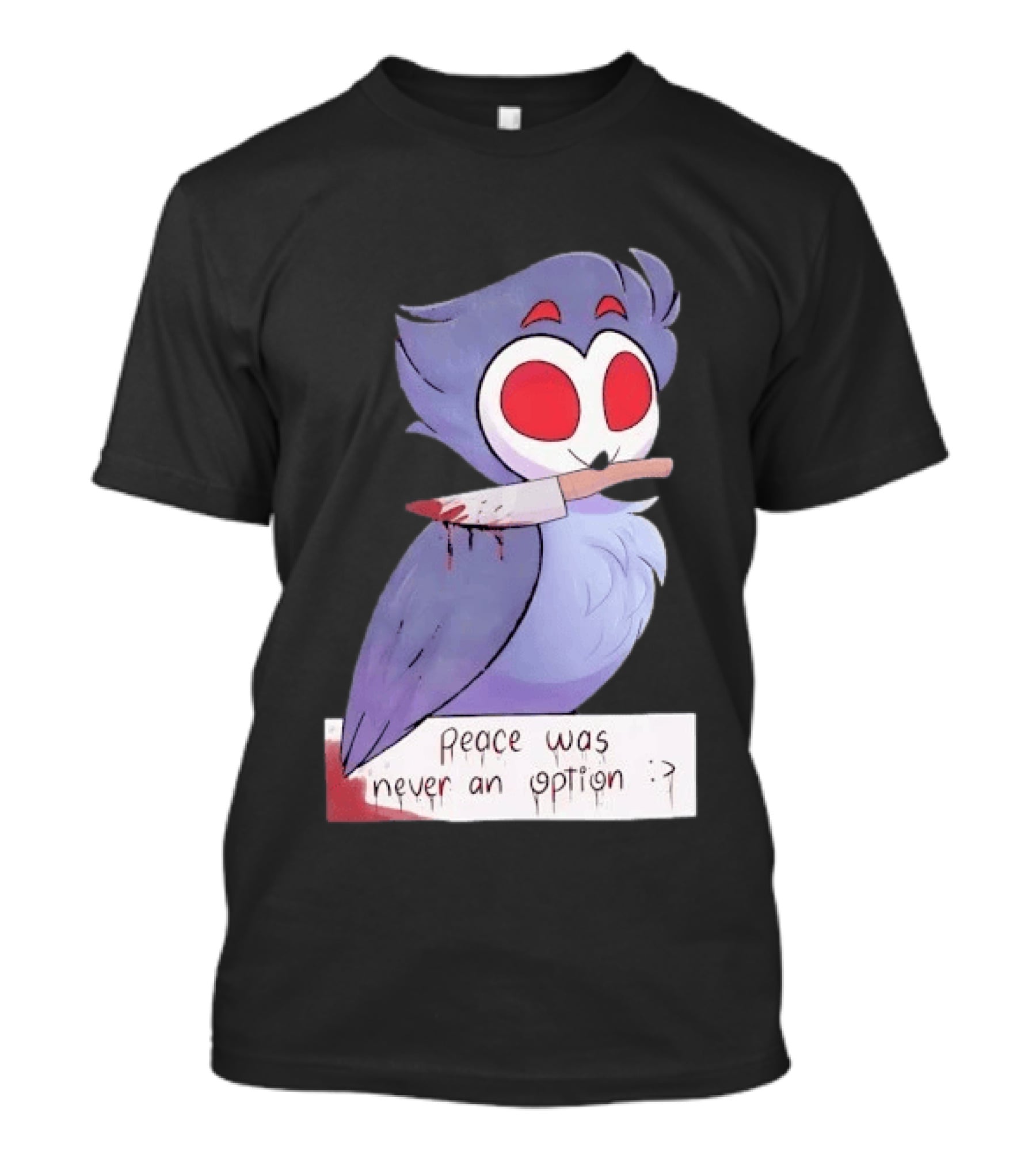 Stolas Helluva Boss Peace Was Never An Option Owl With Knife T-Shirt