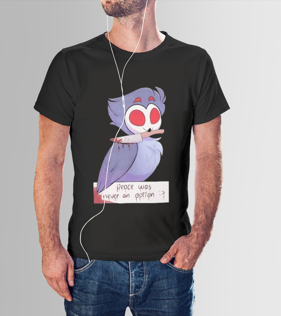 Stolas Helluva Boss Peace Was Never An Option Owl With Knife T-Shirt