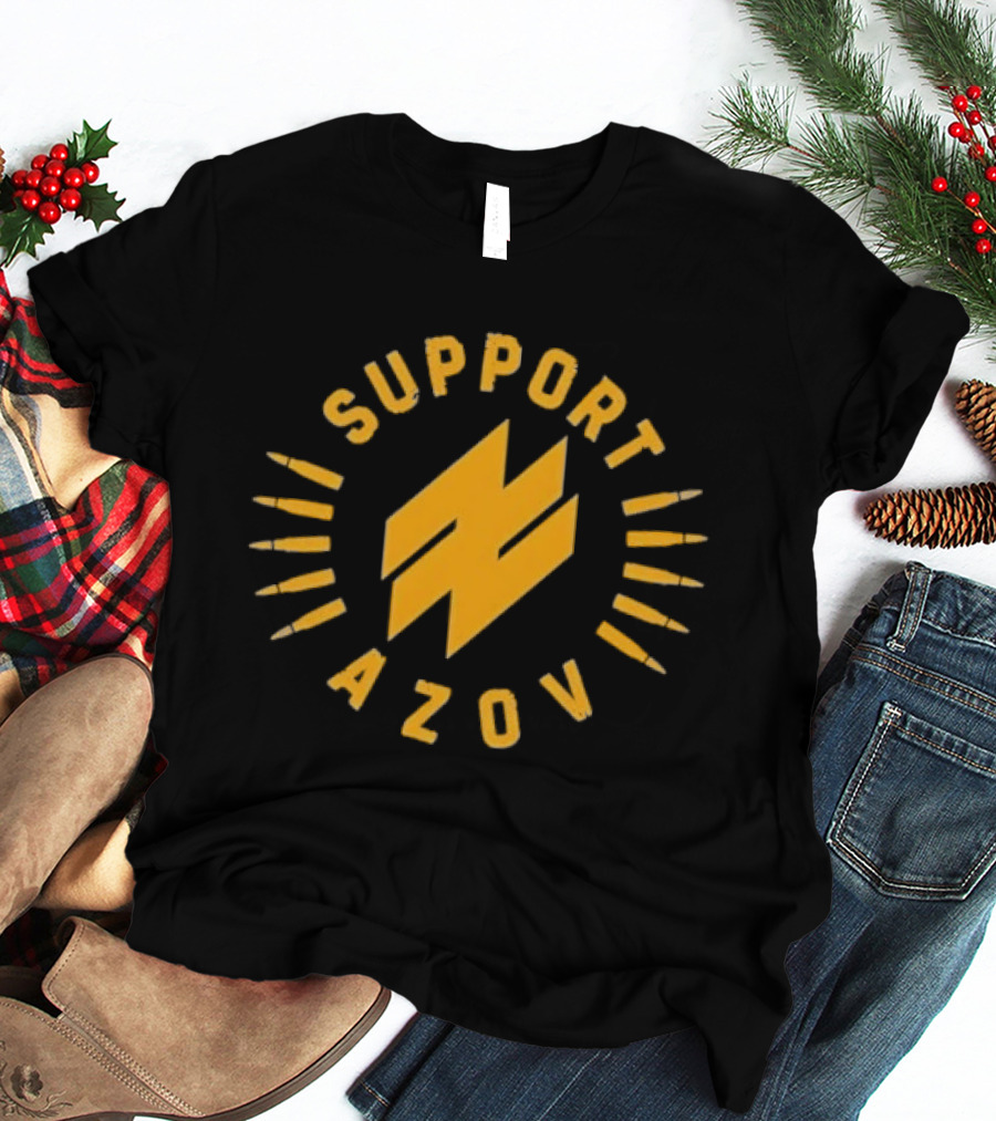 Support Azov Bullet Border T-Shirt