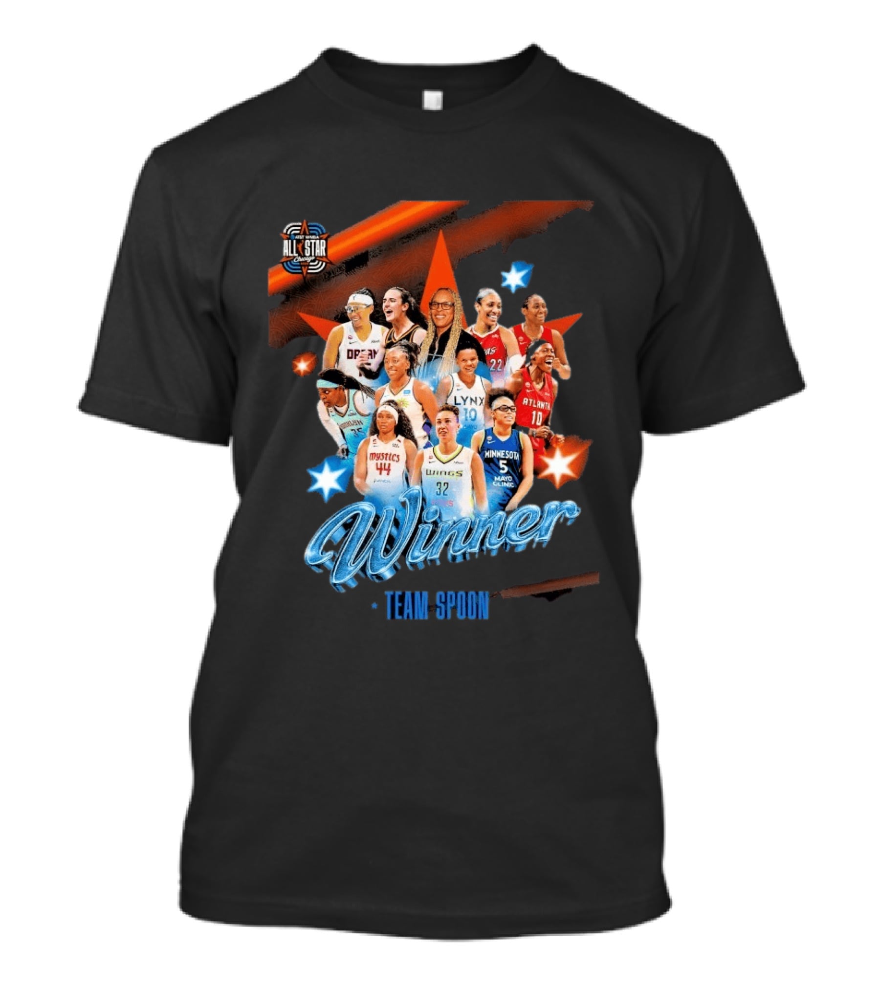 Winner Team Spoon All Star Chicago 2026 Lynx Atlanta Wings Minnesota Fever Liberty Mystics T-Shirt