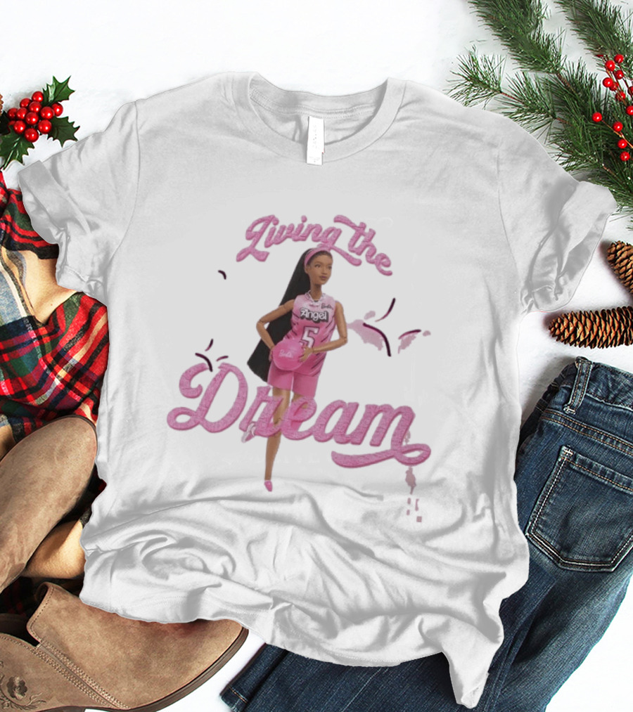 Living The Dream Barbie Angel 5 Basketball T-Shirt