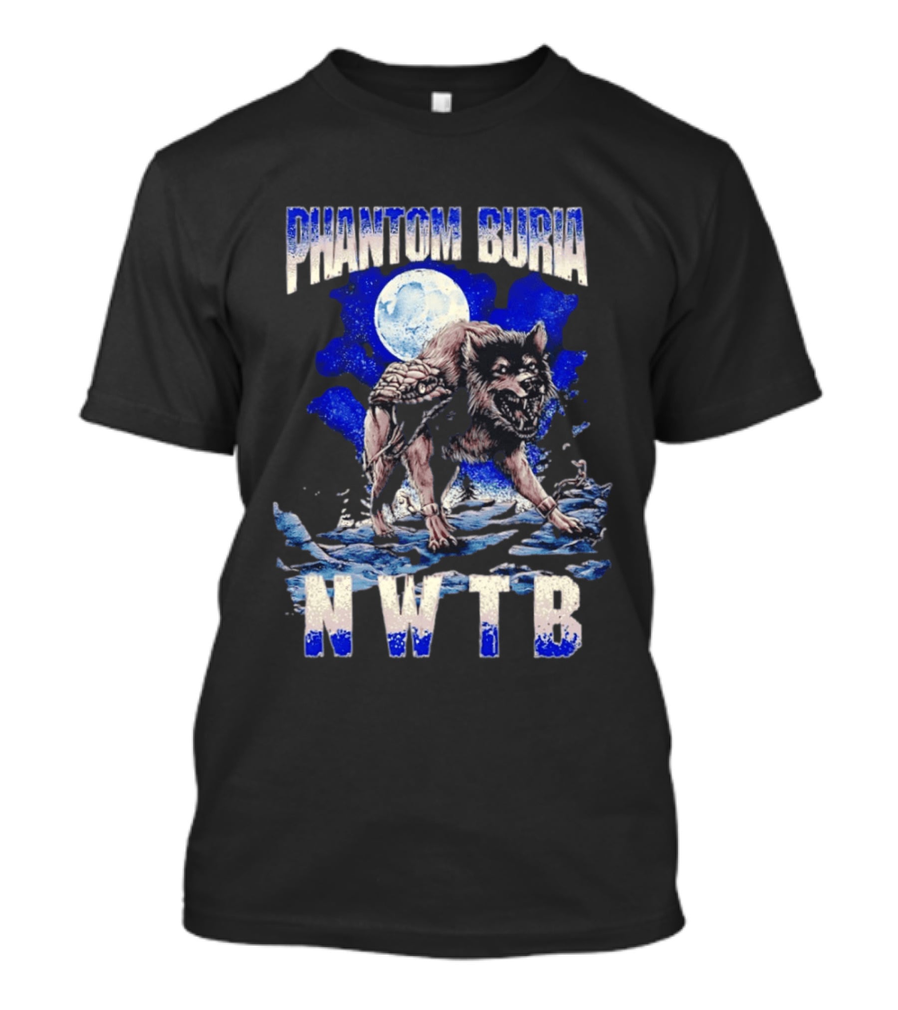 Phantom Burial NWTB Wolf And Snake Under Full Moon T-Shirt