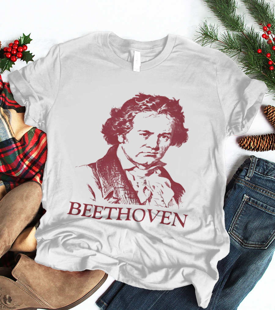 Beethoven Beethoven Classical Music Icon Bold Red T-Shirt