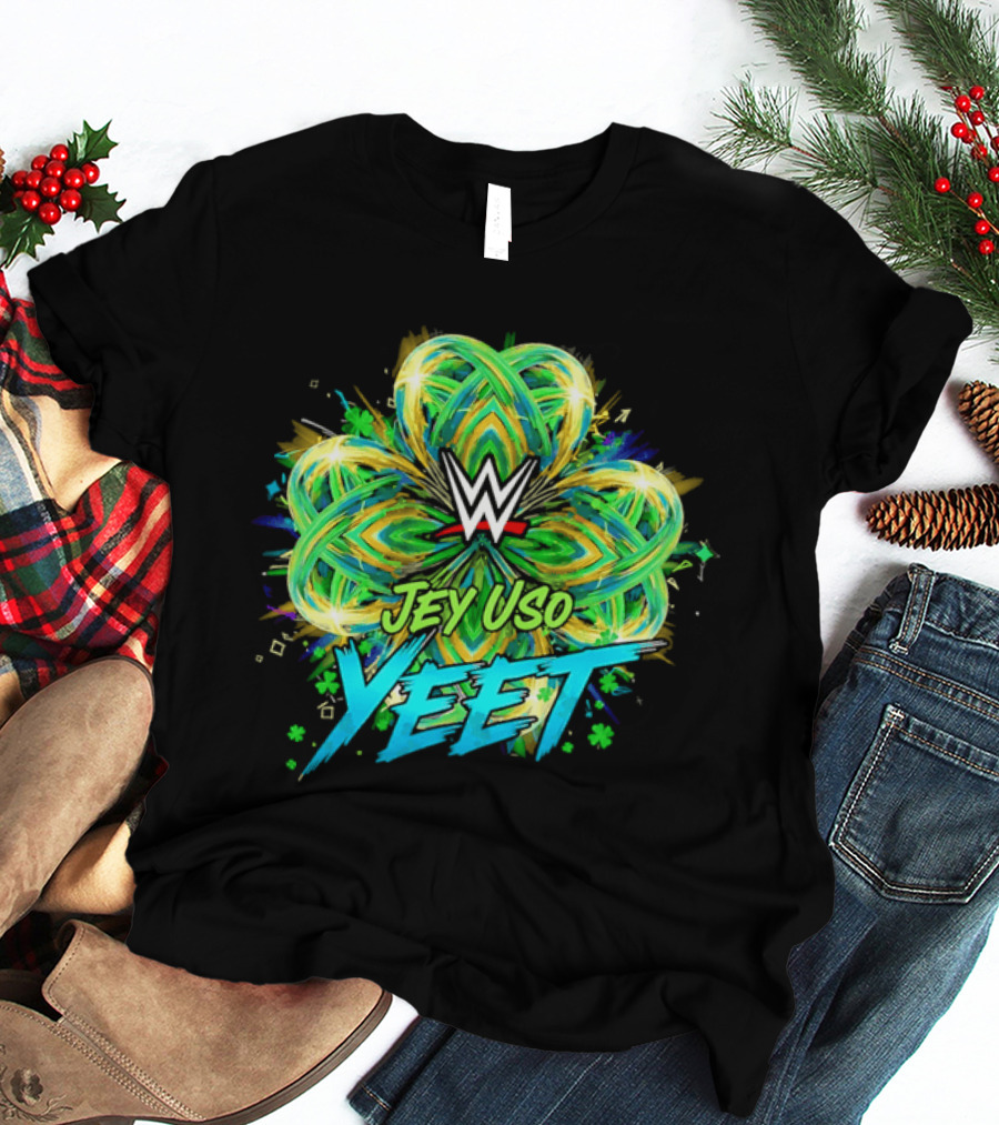 WWE Jey Uso Yeet St Patrick's Day 2026 Clover T-Shirt