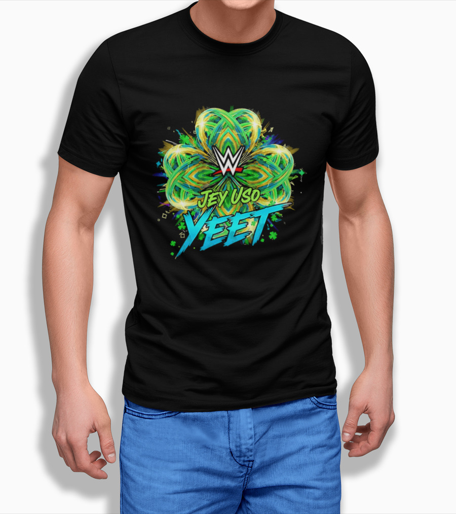 WWE Jey Uso Yeet St Patrick's Day 2026 Clover T-Shirt