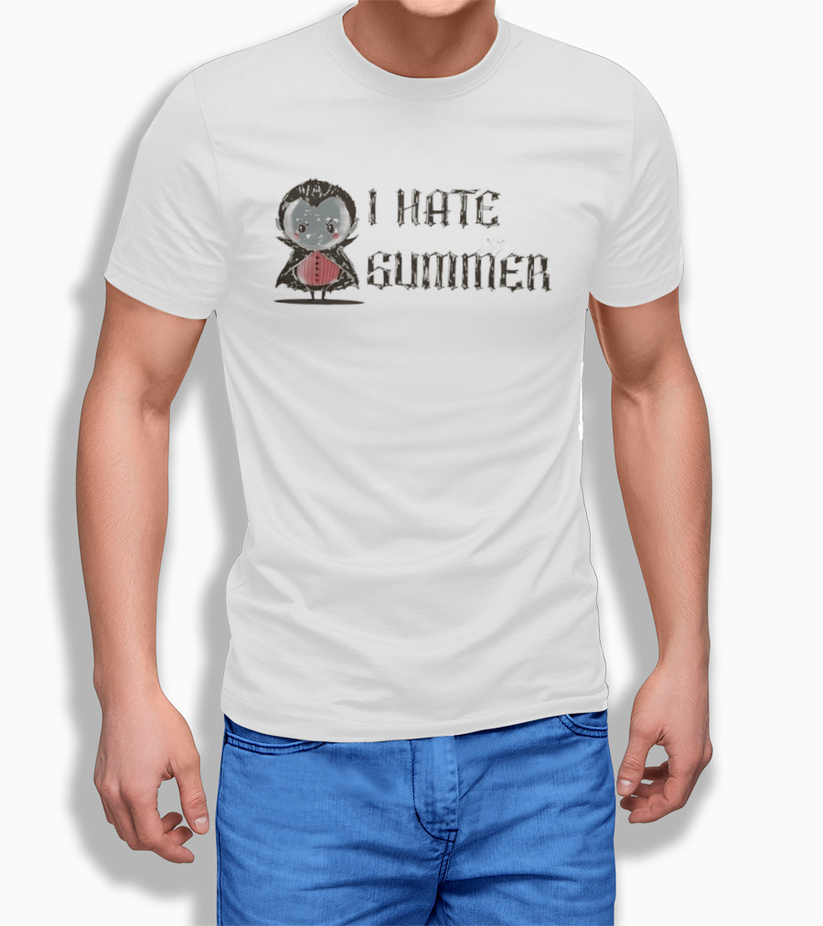 Dracula I Hate Summer Cute Vampire Comic T-Shirt