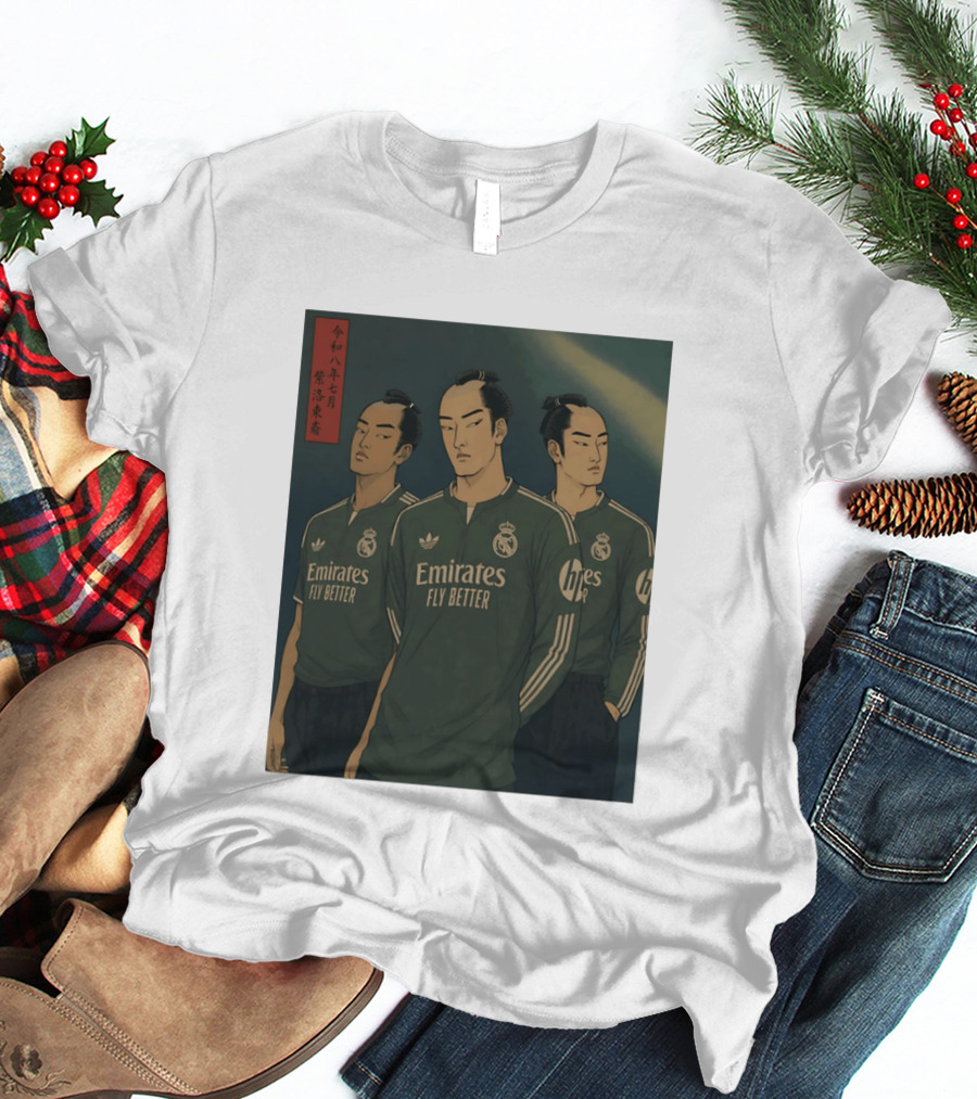 Emirates Fly Better Real Madrid Adidas Samurai Japanese T-Shirt