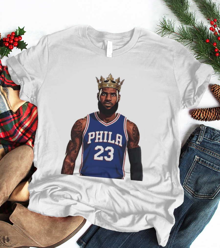 LeBron James #23 Philadelphia 76ers King Phila Basketball T-Shirt