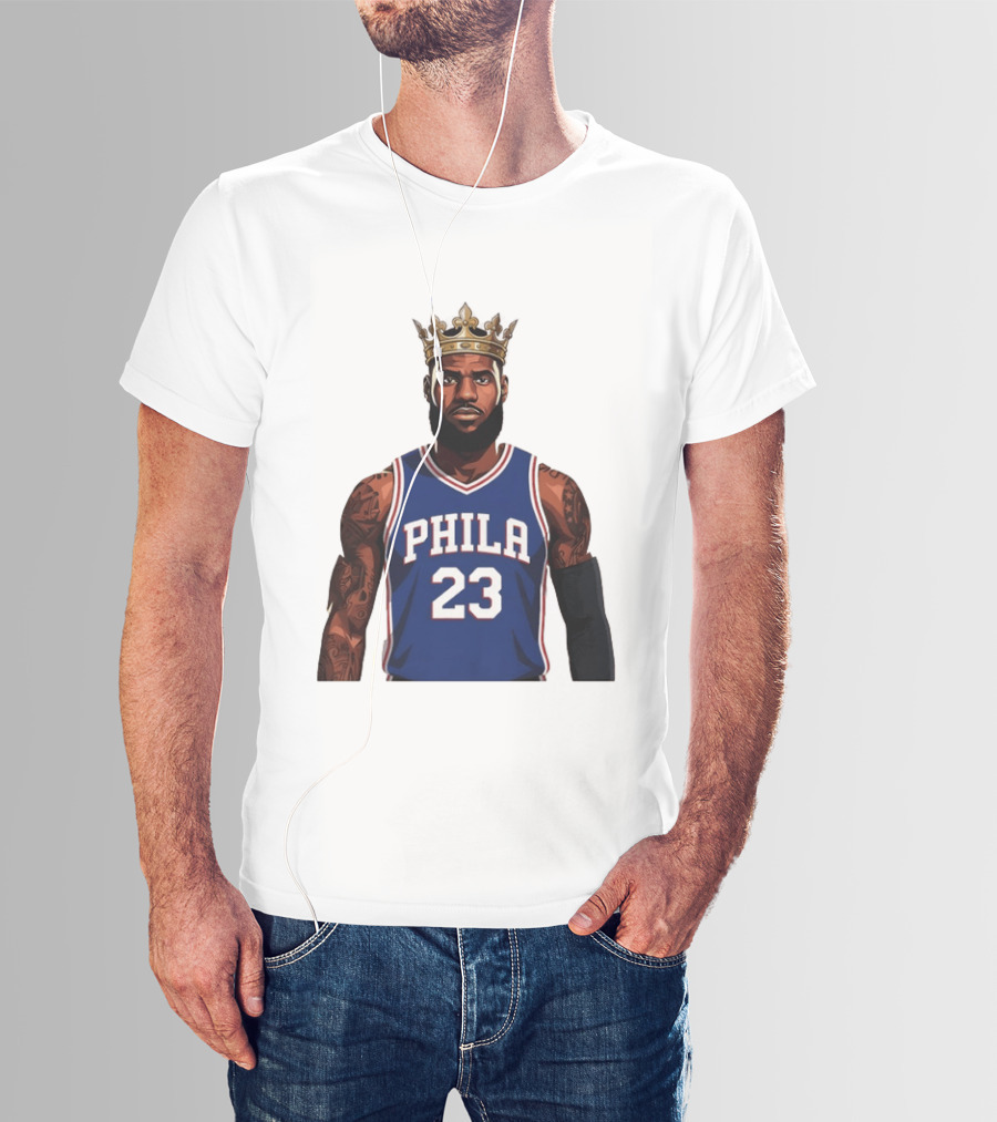 LeBron James #23 Philadelphia 76ers King Phila Basketball T-Shirt