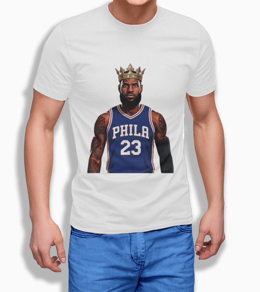 LeBron James #23 Philadelphia 76ers King Phila Basketball T-Shirt