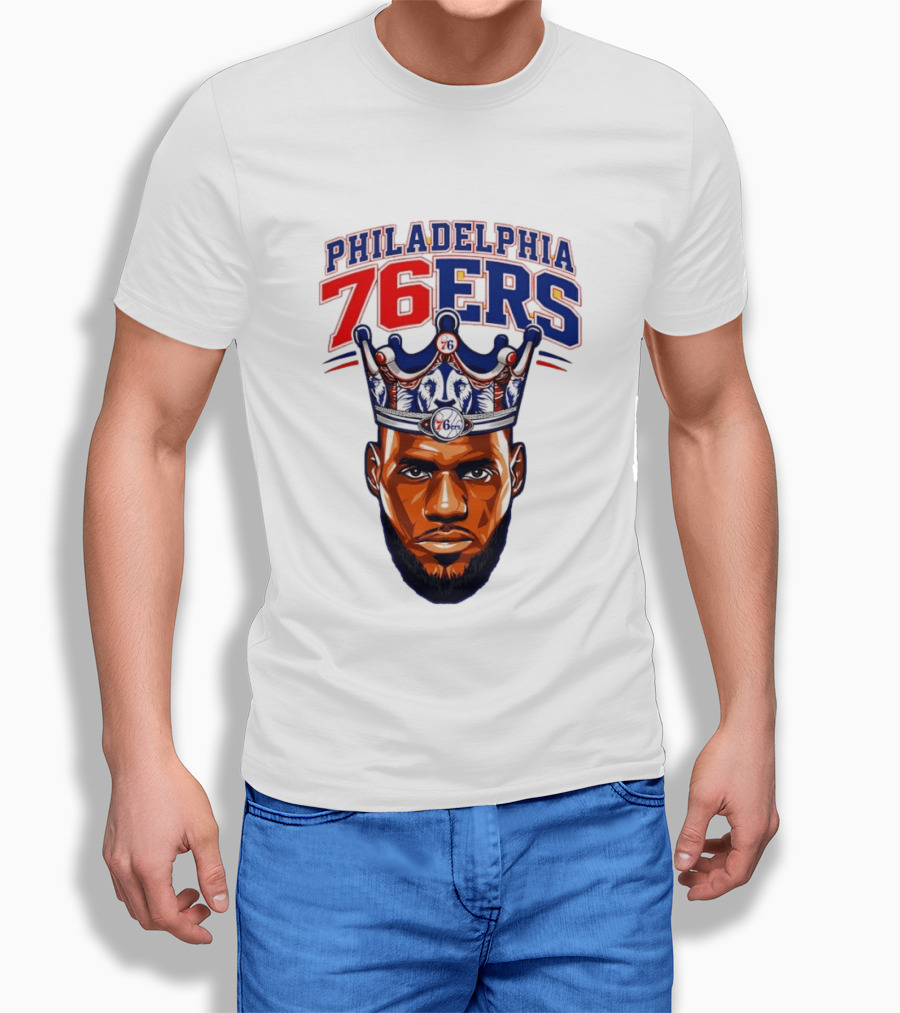 Philadelphia 76ers Lebron James 23 Basketball King Crown T-Shirt