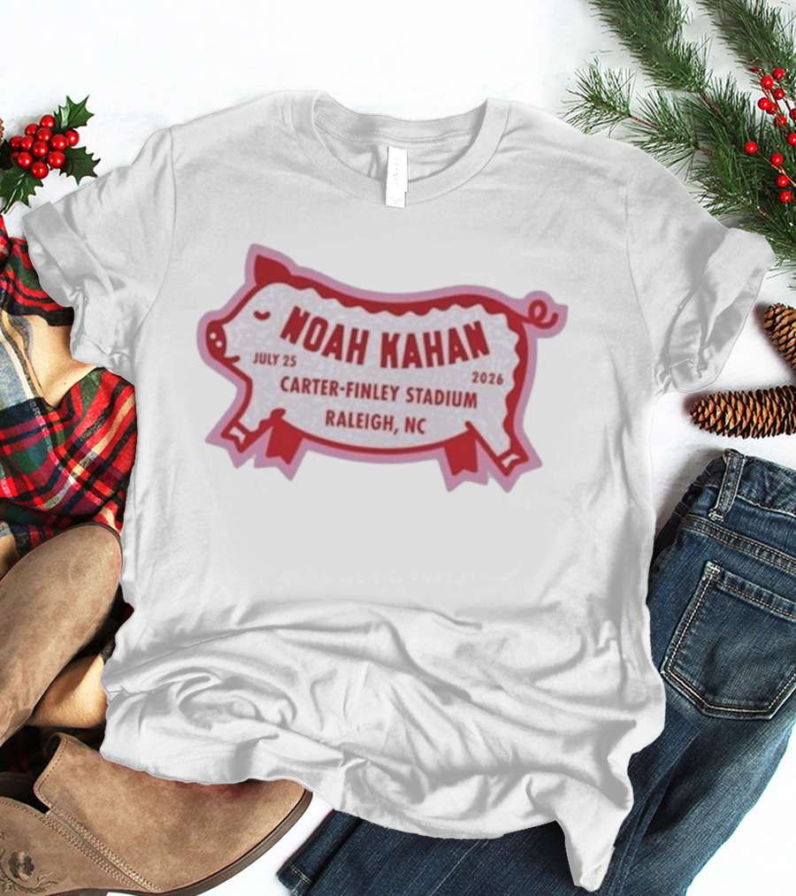 Noah Kahan July 25 2026 Carter Finley Stadium Raleigh NC Pig Motif T-Shirt