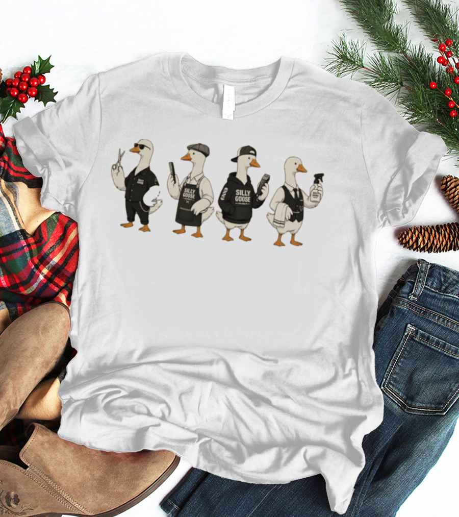Silly Goose Barber Crew Funny Haircut Styles T-Shirt