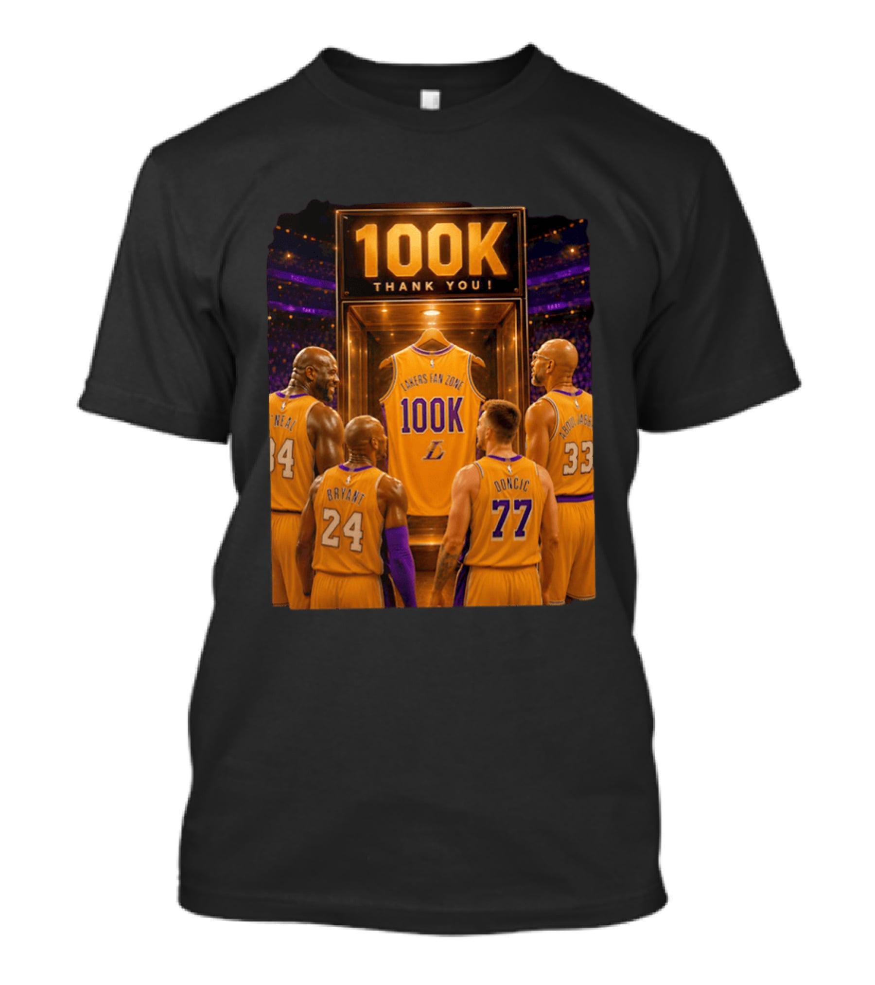 100K Thank You Lakers Fan Zone Players Shaq Kobe Abdul Jabbar T-Shirt