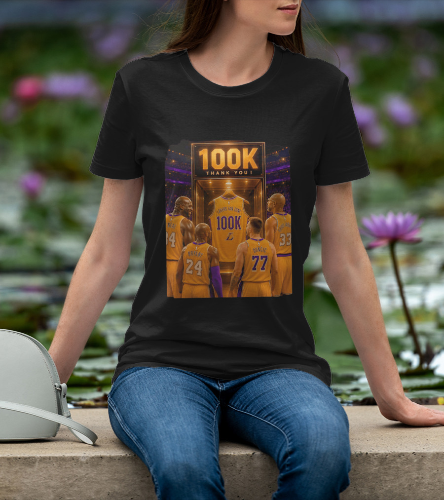 100K Thank You Lakers Fan Zone Players Shaq Kobe Abdul Jabbar T-Shirt