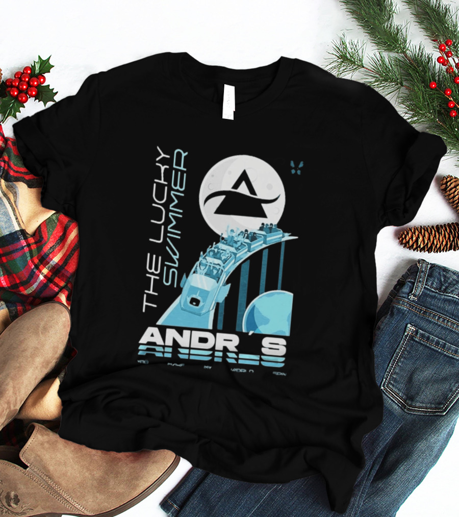 The Lucky Swimmer Andrés Roller Adventure Moon T-Shirt