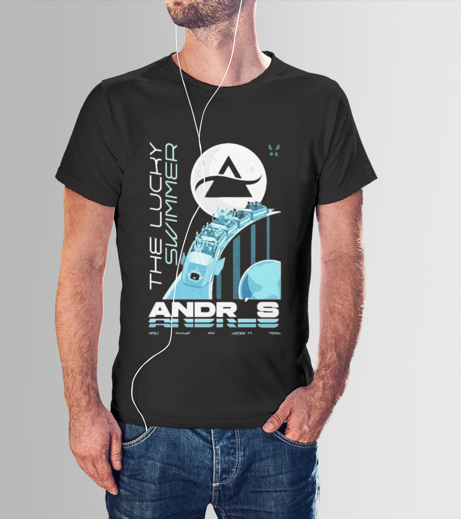 The Lucky Swimmer Andrés Roller Adventure Moon T-Shirt