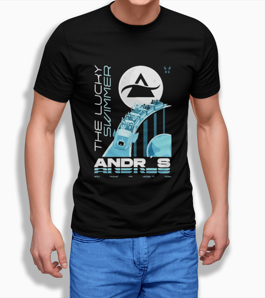 The Lucky Swimmer Andrés Roller Adventure Moon T-Shirt