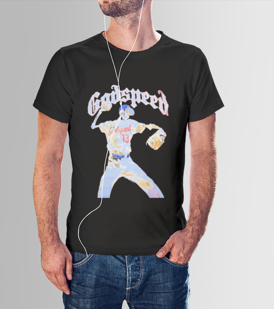 Godspeed Skeleton 13 Pitching Baseball Chicago Cubs T-Shirt