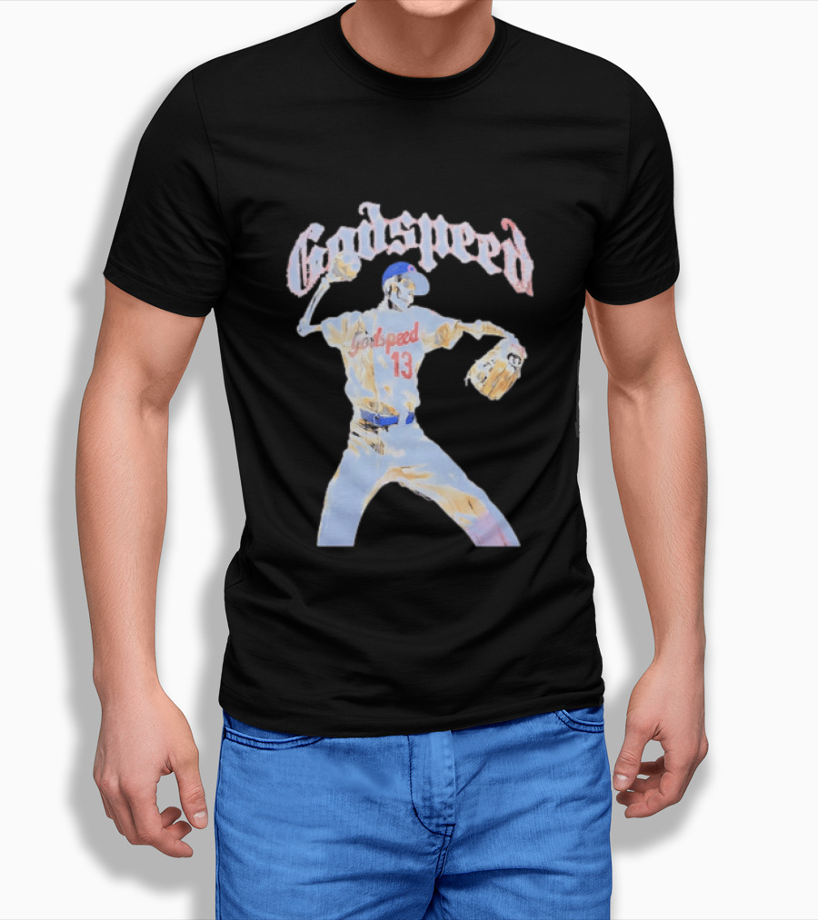 Godspeed Skeleton 13 Pitching Baseball Chicago Cubs T-Shirt
