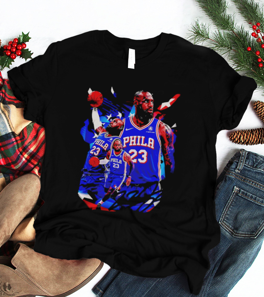 LeBron James Phila 23 Philadelphia 76ers Dunking Crypto Com T-Shirt