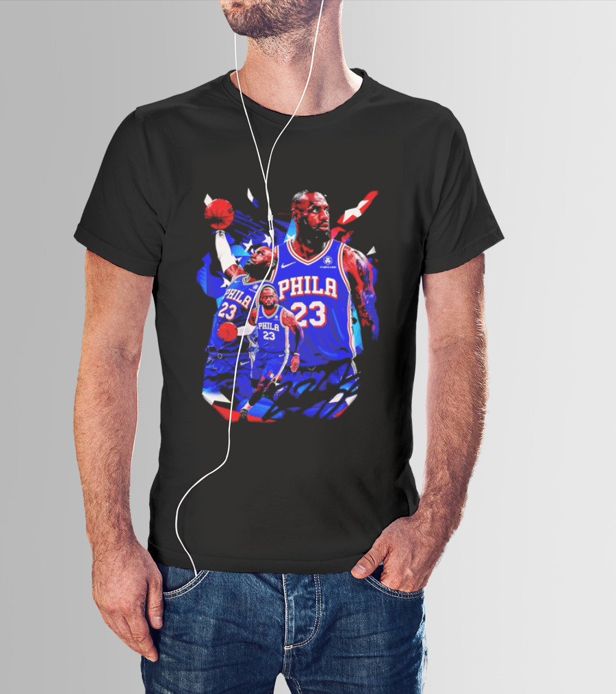 LeBron James Phila 23 Philadelphia 76ers Dunking Crypto Com T-Shirt