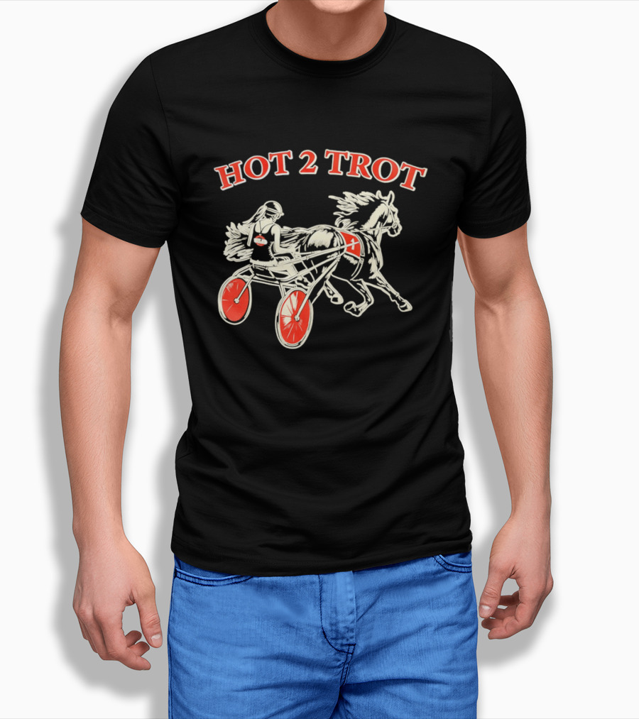 Hot 2 Trot Harness Racing Driver And Horse T-Shirt