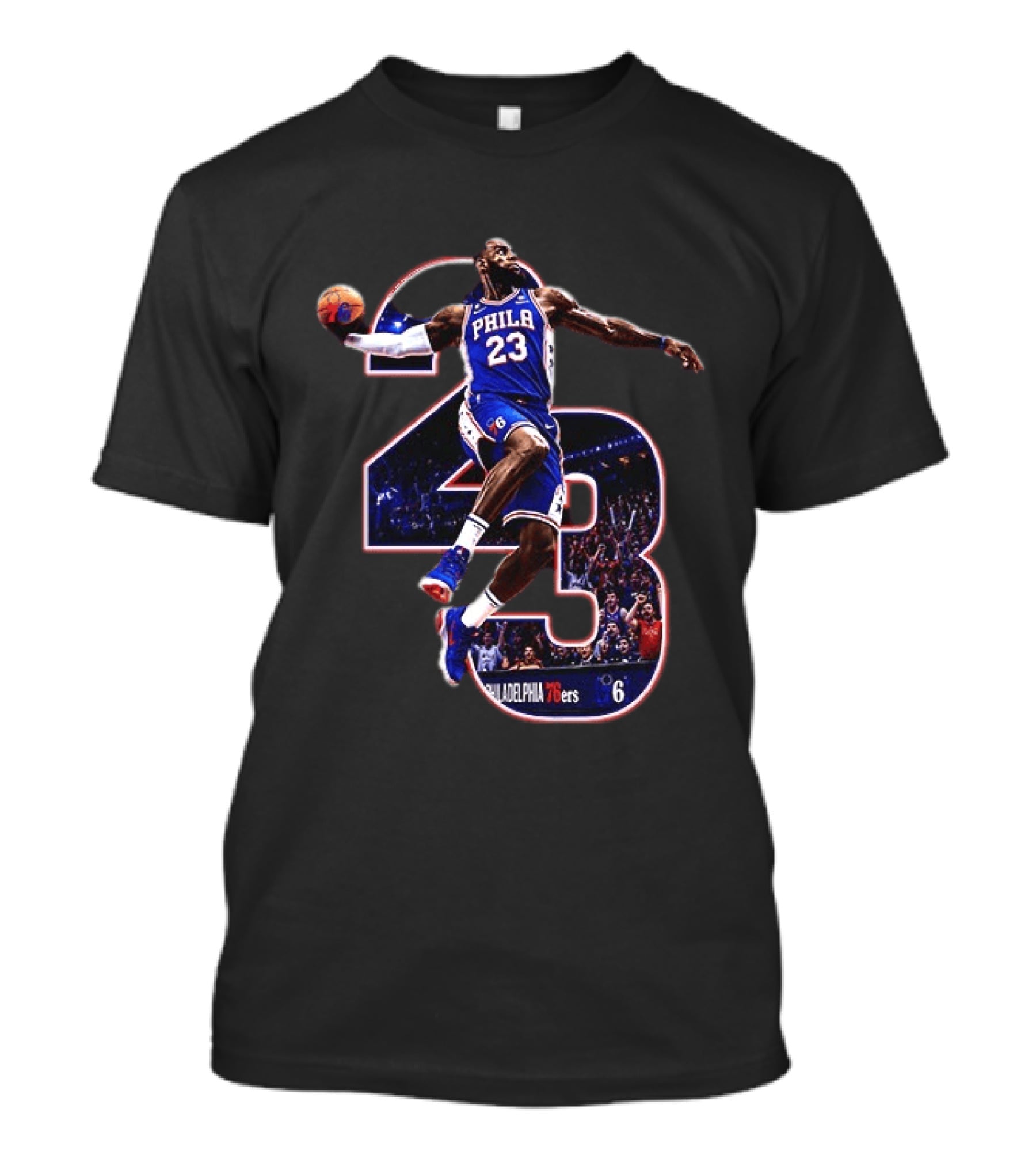Philadelphia 76ers LeBron James 23 NBA Jump Dunk T-Shirt