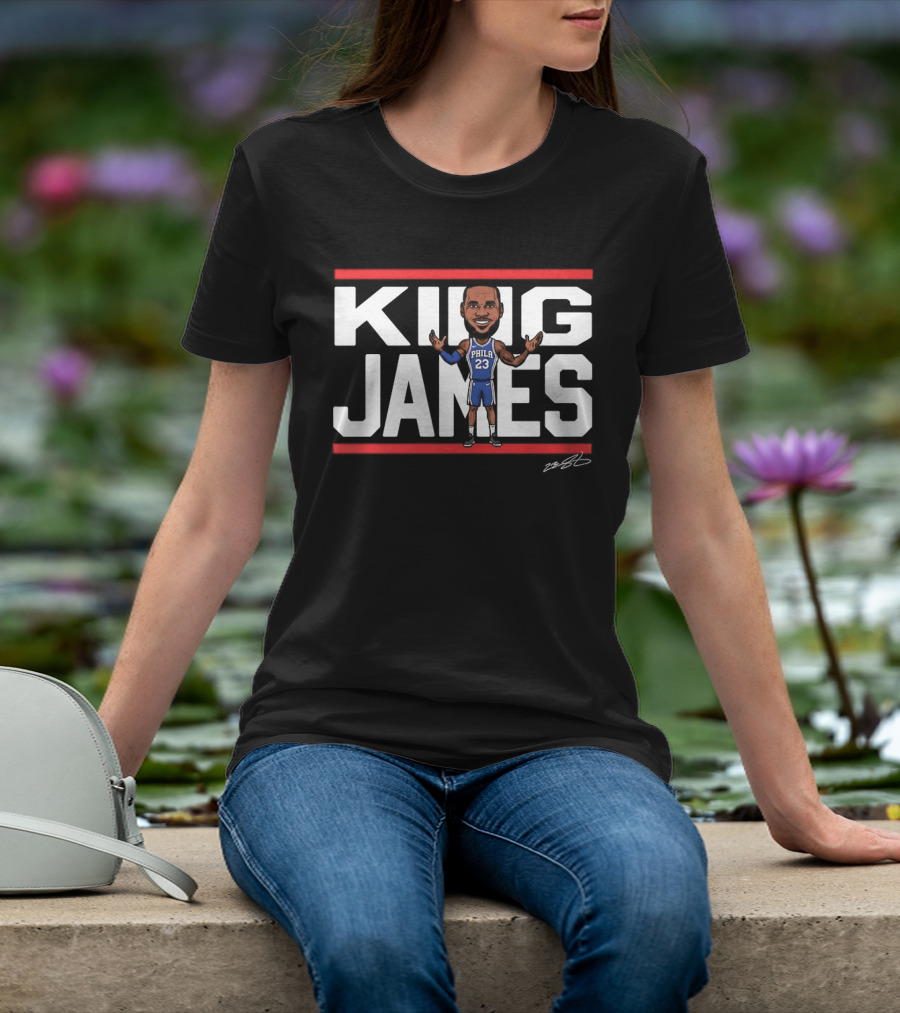 Philadelphia 76ers LeBron James 23 NBA King James Caricature T-Shirt