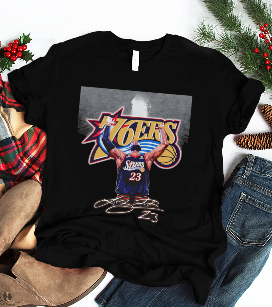 Philadelphia 76ers LeBron James Number 23 Basketball Celebration T-Shirt