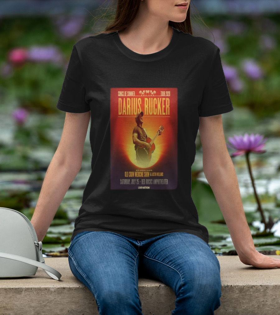 Songs Of Summer Tour 2026 Darius Rucker With Old Crow Medicine Show And Austin Williams Live At Red Rocks Amphitheater July 25 T-Shirt