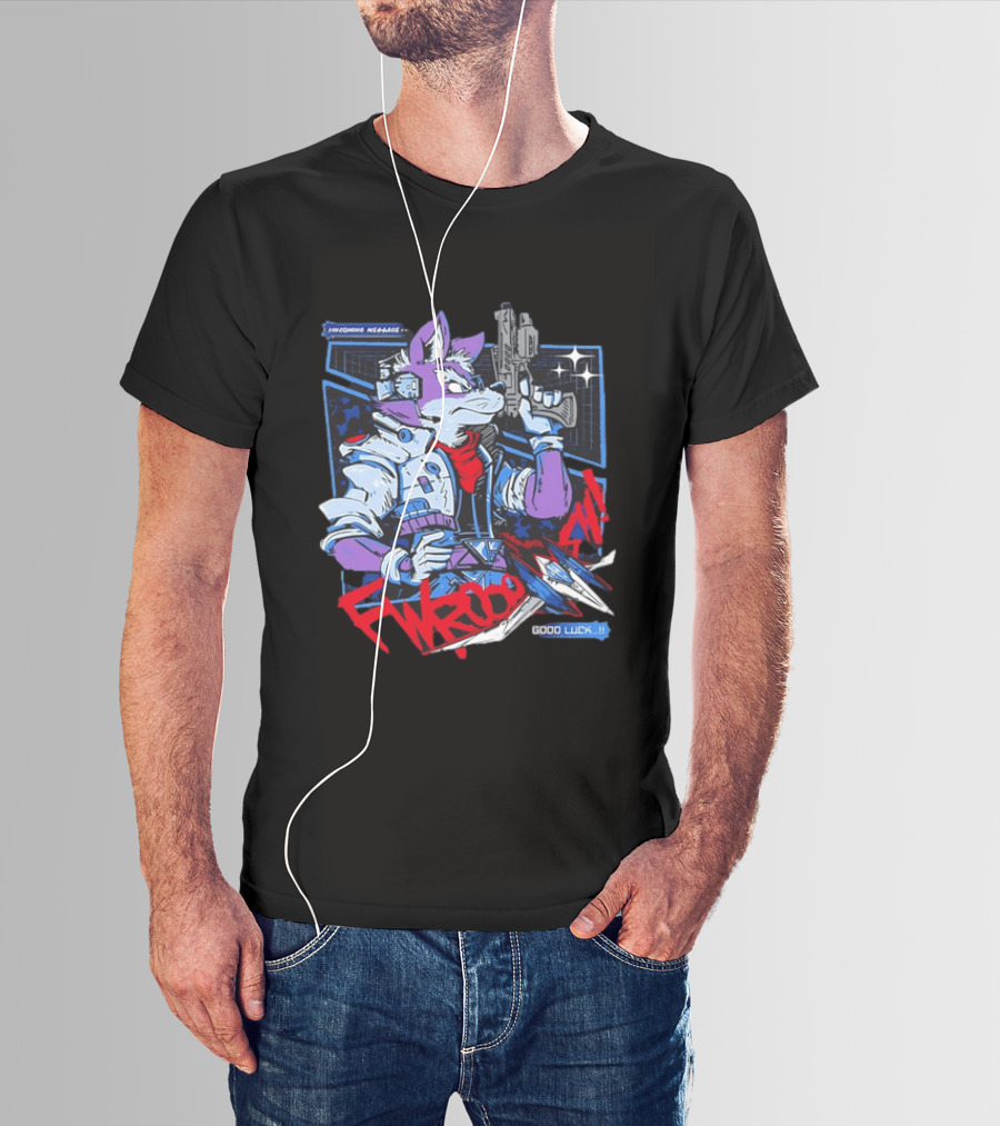 Incoming Message Fwooom Good Luck Star Fox Gaming T-Shirt