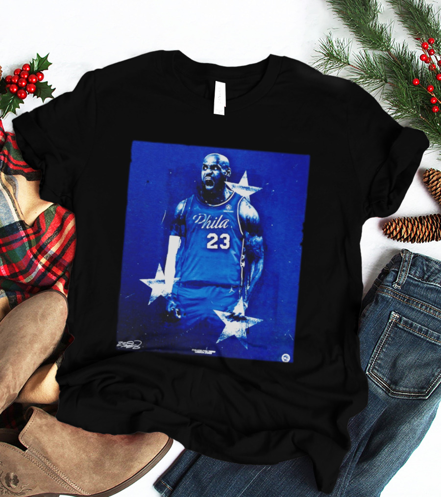 LeBron James Philadelphia 76ers Philly 23 Blue Stars T-Shirt