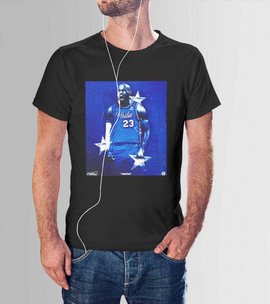 LeBron James Philadelphia 76ers Philly 23 Blue Stars T-Shirt